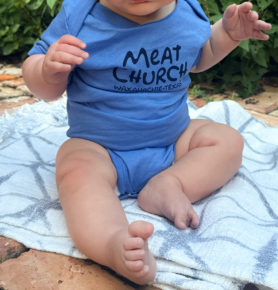 Meat Church Baby Blue Onesie - Image 2